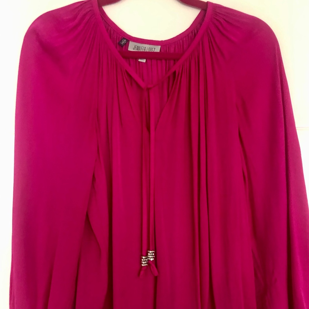 Jennifer Lopez Pink Blouse Small
